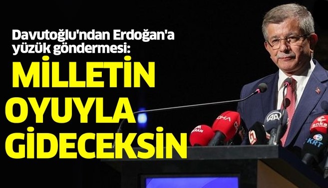 Davutoğlu'ndan Erdoğan'a yüzük göndermesi